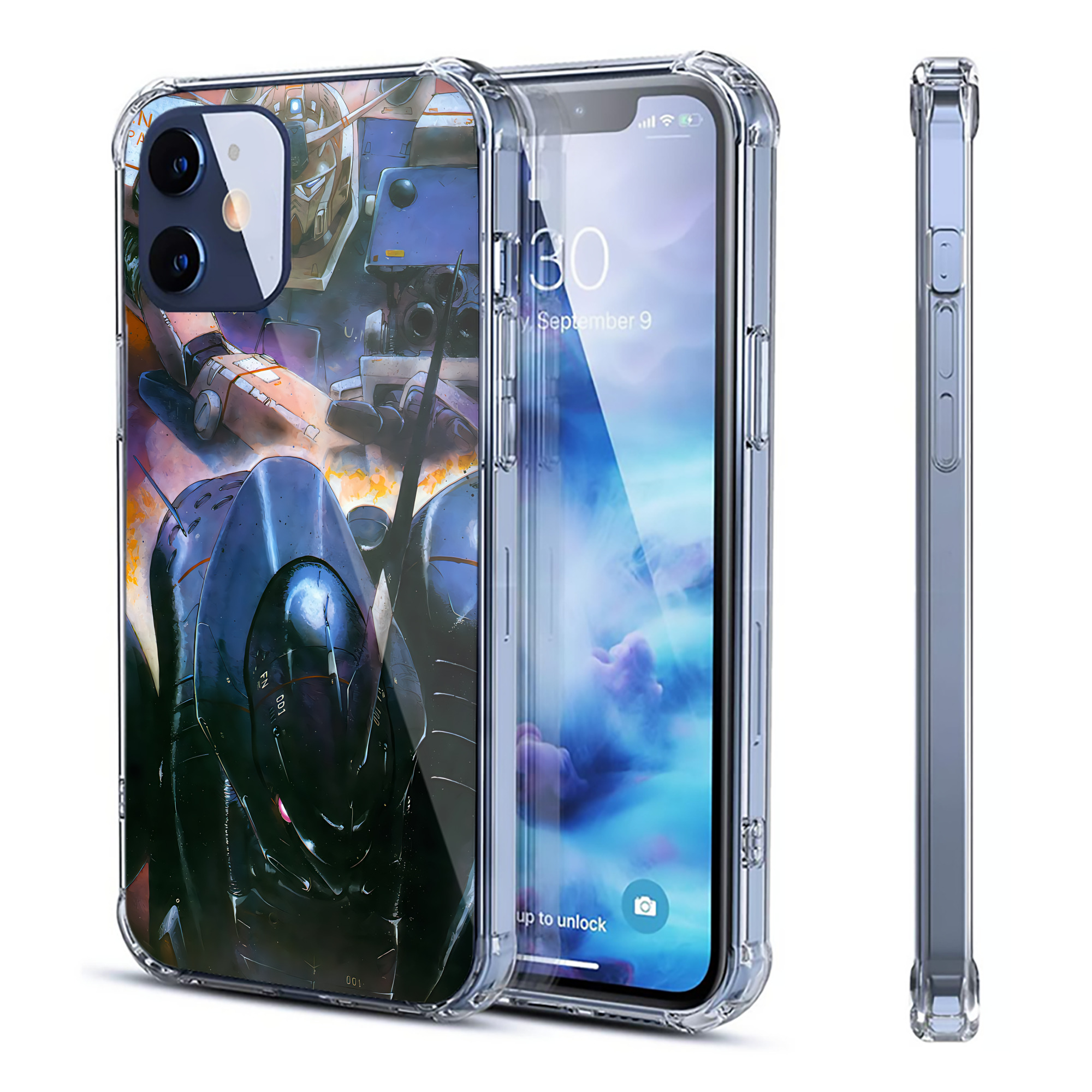 （画像用） 機動戦士ガンダム Mobile Suit Gundam 【iPhone 12シリーズ対応】透明スマホケース（クリアソフトケース）